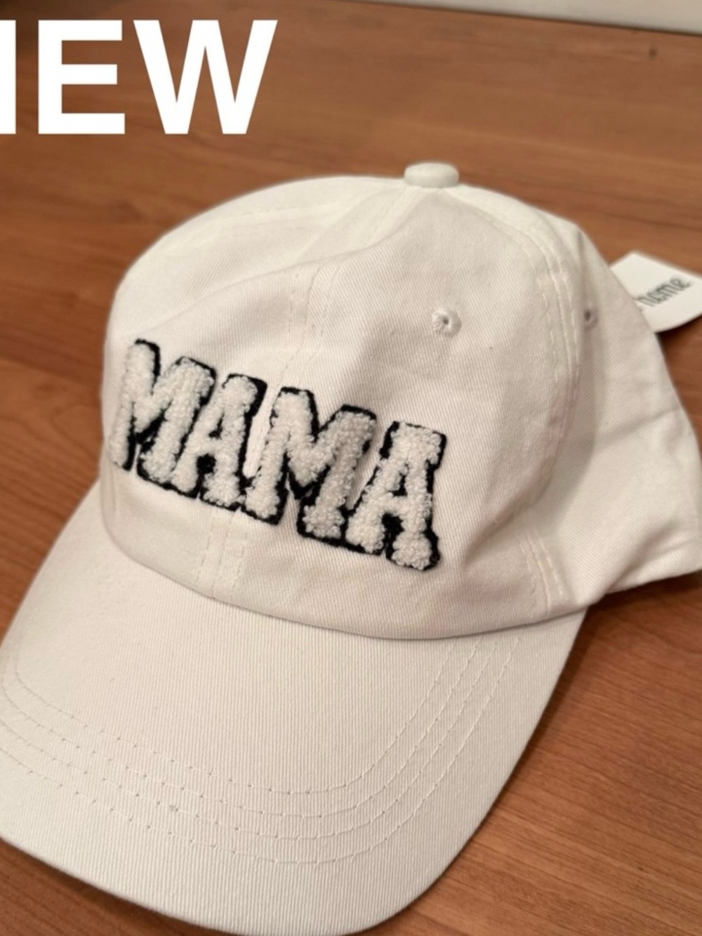 White "MAMA" Embroidered Baseball Cap